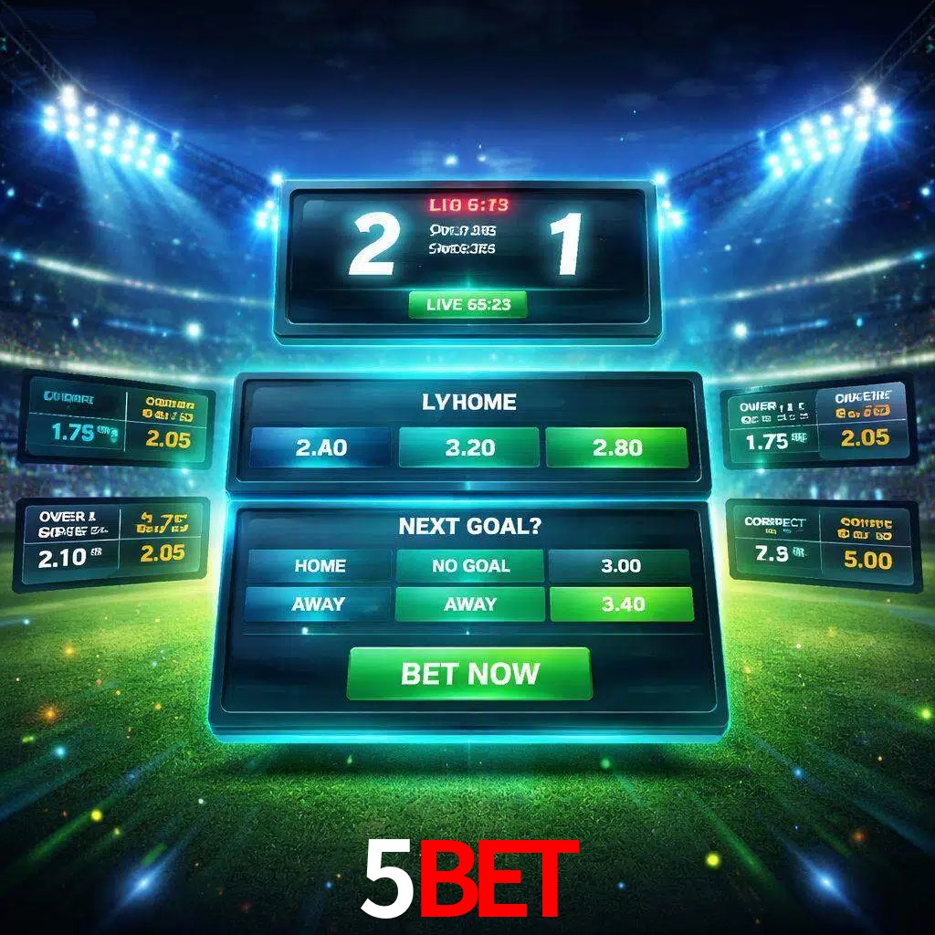 Vista de apuestas en vivo 5BET durante un partido en curso