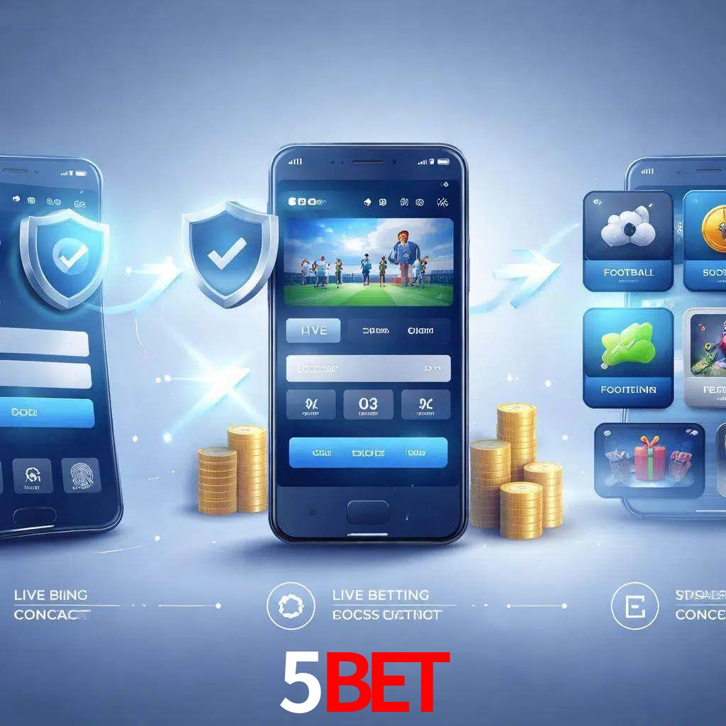 Pasos de acceso a la app 5BET en pantalla de teléfono móvil